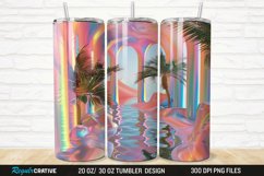 3D Seamless Rainbow Oasis 20/30oz Skinny Tumbler Product Image 1