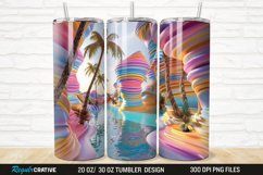 3D Seamless Rainbow Oasis 20/30oz Skinny Tumbler Product Image 1