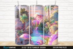 3D Seamless Rainbow Oasis 20/30oz Skinny Tumbler Product Image 1