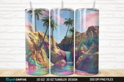 3D Seamless Rainbow Oasis 20/30oz Skinny Tumbler Product Image 1