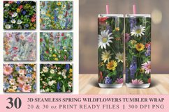 3D Seamless Spring Wildflowers Tumbler wrap Bundle Product Image 1
