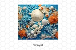 3D Seashell 20 oz Skinny Tumbler Wrap Sublimation Design