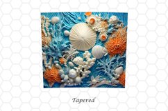 3D Seashell 20 oz Skinny Tumbler Wrap Sublimation Design