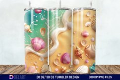 3D Seashell Beach colorful Tumbler Wrap Product Image 1