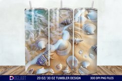 3D Seashell Beach colorful Tumbler Wrap Product Image 1