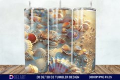 3D Seashell Beach colorful Tumbler Wrap Product Image 1