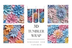20oz 3D Pastel Flower Quilling Tumbler Wrap Sublimation Product Image 1