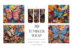 20oz 3D Butterfly Flower Quilling Tumbler Wrap Sublimation Product Image 1