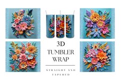 20oz 3D Pastel Flower Quilling Tumbler Wrap Sublimation Product Image 1