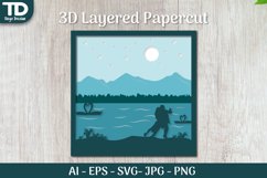 3D Shadow box Dance Scene Layered Papercut Product Image 1