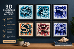Sea Animals in a seabed atmosphere 3D Layered Papercut BUNDL Product Image 1