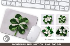 Mouse Pad 3D Shamrocks Embroidery Product Image 1