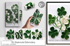 Digital Paper 3D Shamrocks Embroidery Product Image 1