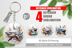 Keychain 3D Shark Painting Product Image 1