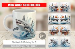 Mug Wrap Design 3D Shark Painting Product Image 1