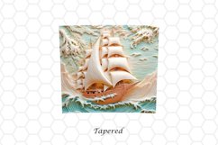 3D Ship 20 oz Skinny Tumbler Wrap Sublimation Design