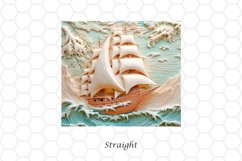 3D Ship 20 oz Skinny Tumbler Wrap Sublimation Design