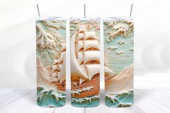 3D Ship 20 oz Skinny Tumbler Wrap Sublimation Design