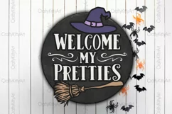 Welcome my Pretties door hanger SVG, 3D Halloween sign SVG Product Image 1