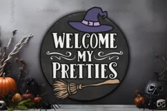 Welcome my Pretties door hanger SVG, 3D Halloween sign SVG Product Image 4
