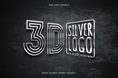 Editable 3D Silver Logo Mockup Text Effect Photoshop Product Image 1