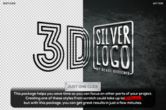 Editable 3D Silver Logo Mockup Text Effect Photoshop Product Image 2