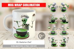 Mug Wrap Design 3D Skeleton Chef Product Image 1