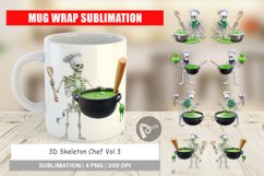 Mug Wrap Design 3D Skeleton Chef Product Image 1