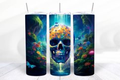 3D Skull 20 oz Skinny Tumbler Wrap Designs