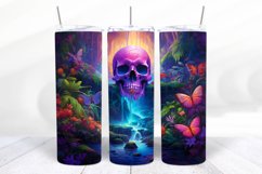 3D Skull 20 oz Skinny Tumbler Wrap Designs