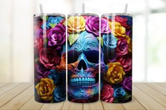 3D Skull And Rose 20oz/30oz Skinny Tumbler Product Image 1