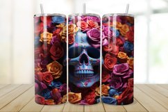 3D Skull And Rose 20oz/30oz Skinny Tumbler Product Image 1