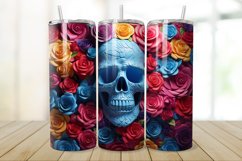 3D Skull And Rose 20oz/30oz Skinny Tumbler Product Image 1