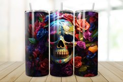 3D Skull And Rose 20oz/30oz Skinny Tumbler Product Image 1