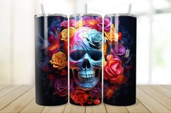 3D Skull And Rose 20oz/30oz Skinny Tumbler Product Image 1