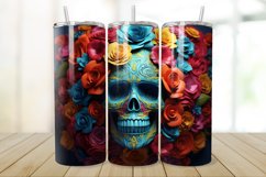 3D Skull And Rose 20oz/30oz Skinny Tumbler Product Image 1