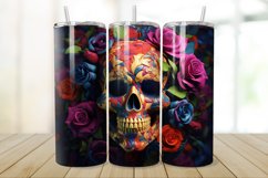 3D Skull And Rose 20oz/30oz Skinny Tumbler Product Image 1