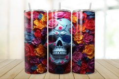 3D Skull And Rose 20oz/30oz Skinny Tumbler Product Image 1