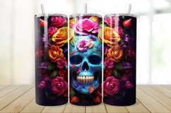 3D Skull And Rose 20oz/30oz Skinny Tumbler Product Image 1