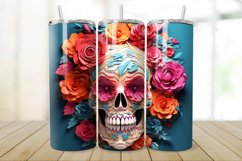3D Skull And Rose 20oz/30oz Skinny Tumbler Product Image 1