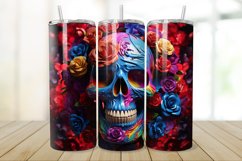 3D Skull And Rose 20oz/30oz Skinny Tumbler Product Image 1
