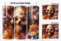 3D Skull Butterflies 20/30oz Skinny Tumbler Product Image 1