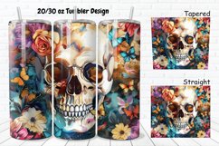 3D Skull Butterflies 20/30oz Skinny Tumbler Product Image 1