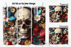 3D Skull Butterflies 20/30oz Skinny Tumbler Product Image 1