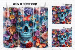 3D Skull Butterflies 20/30oz Skinny Tumbler Product Image 1