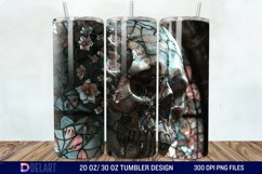 3D Skull Flowers Stained Glass Tumbler Wrap Product Image 1