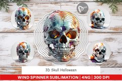 Wind Spinner 3D Skull Halloween Product Image 1