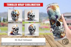 Tumbler Wrap 3D Skull Halloween Product Image 1
