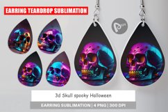 Earring Teardrop 3D Skull spooky Product Image 1