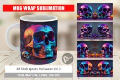 Mug Wrap Design 3D Skull spooky Product Image 1